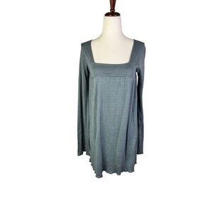 Michael Stars tunic dress women’s one size medium blue square neck long sleeve